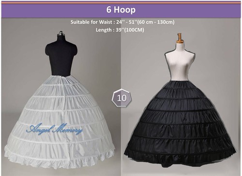 White black hoop petticoat - 6-hoop,